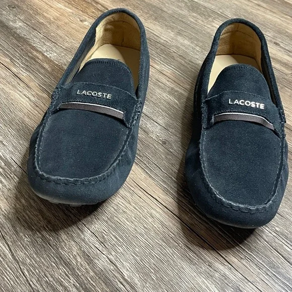 Lacoste Mens Navy Suede Driving Loafer Shoes Mocassin Style Slip On Size 13 - Picture 2 of 7